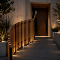 Panneaux de clôture verticaux en WPC à texture bois de luxe pour balcon extérieur, villa, jardin, terrasse