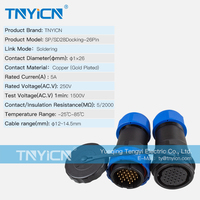 Connecteur d'alimentation électrique, étanche et rapide, pour l'extérieur, 26 broches, pour hommes et femmes, IP68, SP28, SD28 26Core 5A