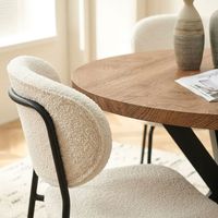 Ensemble de table à manger ronde convertible et pliable en chêne moderne avec un design durable pour les espaces compacts et les hôtels