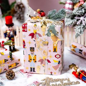 Christmas Wrapping Paper <b>Pink</b> Nutcracker Gold Foil Tree Design 17 In X 32.8 Ft Roll Eco Friendly Gift <b>Wrap</b> - Product Image 2