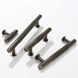 Tiradores de latón texturizado para gabinetes, tiradores dorados para armarios, tiradores moleteados para cajones, herrajes americanos para muebles - Product Image 4