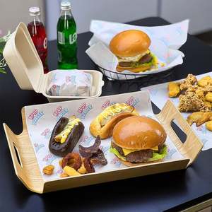 Papier d'emballage pour sandwichs, biodégradable, recyclable, écologique, de qualité alimentaire, résistant à la graisse, personnalisé, pour hamburgers, poulet frit, frites - Product Image 2