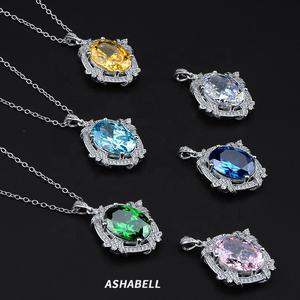 Collar con Colgante para Mujer al por Mayor, Joyería con Adornos de Circonita, para Bodas, Fiestas, Promesas, Regalo Nupcial - Product Image 1