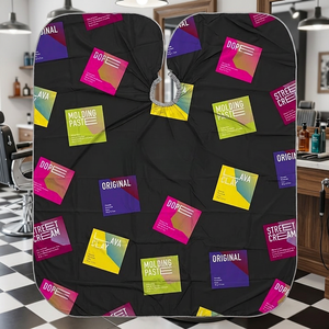 Capes de barbier en polyester imperméable imprimées par sublimation pour hommes et enfants, col élastique, antistatiques, qualité supérieure - Product Image 1