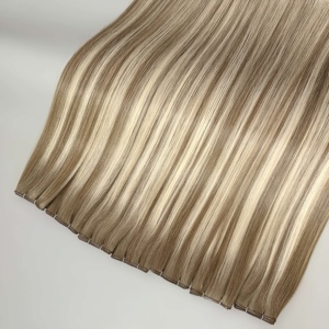 Venta al por mayor de fábrica: Extensiones de cabello virgen ruso 100% Remy, cabello humano europeo para Genius Weft - Product Image 6