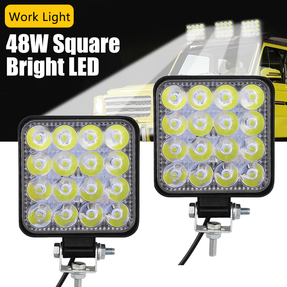 10Pcs 48W LED Off-Road Light Bars - 12V/24V Spot Beams For Cars, Trucks, Utes & Boats