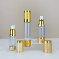 Flacon de sérum cosmétique 1oz 30ml 50ml 100ml, flacons pompe sans air en plastique doré pour emballages de luxe pour produits de beauté