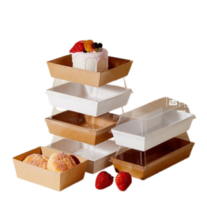 Boîte à pâtisserie rectangulaire transparente en papier plastique, boîte à sandwich, boîte à tarte aux œufs, boîte d'emballage pour pain, dessert, gâteau - Product Image 2