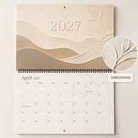 Kalender Dinding Custom 2027, Cetak Kalender Tahunan & Bulanan Warna-Warni, Logo & Gaya Sesuai Pesanan