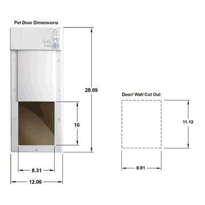 Puerta Automática para Mascotas, Entrada/Salida para <span class=keywords><strong>Perros</strong></span>, Montaje en Pared Mediano, Sistema <span class=keywords><strong>de</strong></span> Retracción Automática <span class=keywords><strong>de</strong></span> Seguridad, Rápido y Silencioso, Material ABS Blanco - Product Image 5