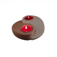Porte-bougie en résine fait main pour la décoration de la maison, élégant support décoratif pour bougie, centre de table moderne, bougie artistique unique en résine