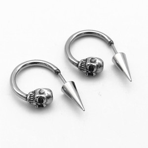 Pendientes con forma de esqueleto de yunnique, joyería redonda de acero de titanio para fiestas, para hombres y mujeres - Product Image 5