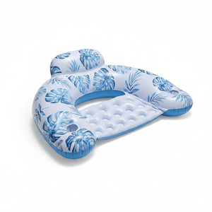 Siège flottant <span class=keywords><strong>gonflable</strong></span> pour <span class=keywords><strong>piscine</strong></span>, <span class=keywords><strong>chaise</strong></span> <span class=keywords><strong>longue</strong></span> flottante d'extérieur avec porte-gobelets - Product Image 1