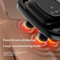 Pistolet de massage vibrant sans fil rechargeable transfrontalier à 6 têtes, batterie intégrée, 1200-3200 tr/min, vibrations puissantes, massage musical complet