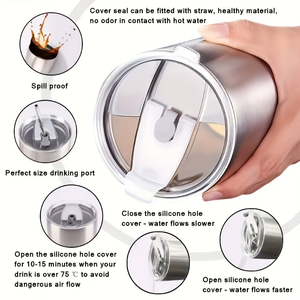 Gobelet de voyage isotherme à double paroi en acier inoxydable de 20 oz avec couvercle coulissant, tasse à café réutilisable pour la voiture et le camping - Product Image 2