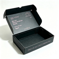 Boîte d'expédition personnalisée noire mouchetée, boîte pliante en carton ondulé rose avec texte, pour cosmétiques, bijoux, emballage cadeau