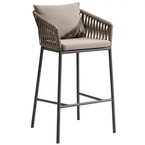 Nordic modern Kule Bar chair handmade high-quality aluminum alloy frame and braided rope, fearless of wind, rain and dust