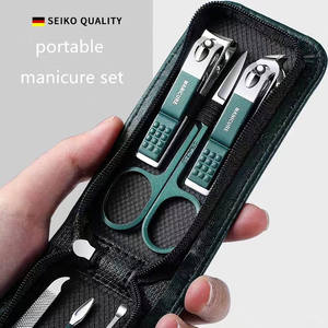 Fabrika sıcak satış manikür seti kişisel bakım tırnak aracı 6 adet siyah yeşil tırnak makası seti - Product Image 4