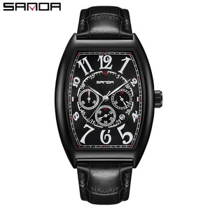 Reloj de Pulsera Sanda 7055 Vintage para Hombre, Diseño Creativo Digital con Tres Agujas Pequeñas, Calendario, Resistente al Agua, Cuarzo - Product Image 1