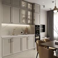 Nouvelle Cuisine Moderne Modulaire Armoire en Bois Laqué Blanc Meubles de Maison Laqué Mélamine Armoire en Kit