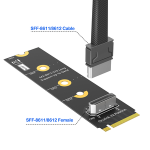 محول M.<span class=keywords><strong>2</strong></span> NVMe Key-M Oculink أنثى SFF-8612 PCIe 4.0 للحواسيب المحمولة مع دعم DOCK-OC4 و NVMe - Product Image 4
