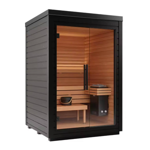 Sauna extérieur moderne en bois massif sur mesure, cabine de sauna finlandaise de luxe pour la maison et le jardin <span class=keywords><strong>avec</strong></span> porte en verre - Product Image 2