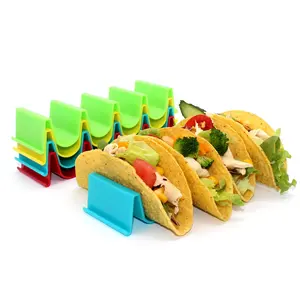 CHRT cucina all'ingrosso bambini colorati usa e getta cibo forma d'onda plastica lavabile in lavastoviglie bambini Set di 4 supporti Taco