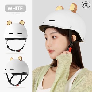 Casco de Motocicleta de Media Cara de Material ABS, Estilo Lindo, con Orejas Pequeñas Desmontables, Venta al por Mayor de Fábrica AD - Product Image 4