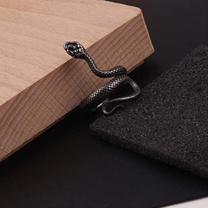 뱀 반지 동물 펑크 빈티지 반지 남성 여성 레트로 오프닝 조절 반지 - Product Image 4