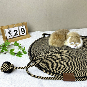 야외 귀여운 개 고양이 아기 수면 패드 면 로프 짠 애완 동물 매트 빨 고양이 매트 - Product Image 4