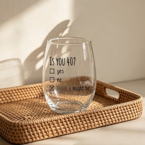 Verre à vin sans pied amusant de 440 ml, imprimé sur mesure, cadeau d'<span class=keywords><strong>anniversaire</strong></span> 40e, 50e, 60e, tasse à boire originale personnalisée pour hommes et femmes - Product Image 6