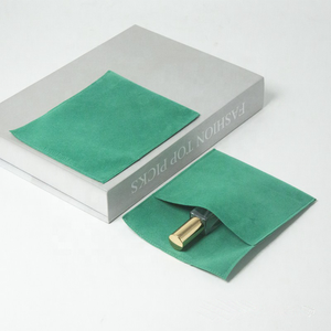 Tas botol parfum amplop flanel Logo deboss/emboss kantung jam tangan Flap beludru kecil - Product Image 2
