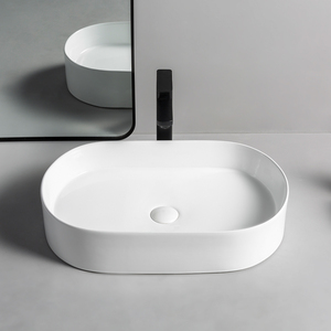 <span class=keywords><strong>Lavabo</strong></span> de cerámica de lujo, <span class=keywords><strong>Lavabo</strong></span> <span class=keywords><strong>ovalado</strong></span> de cerámica, color blanco puro, venta al por mayor - Product Image 3