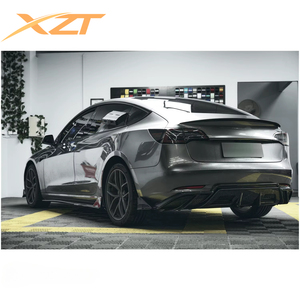 Kit aérodynamique aspect carbone, diffuseur arrière, lèvre avant sans éclairage pour Tesla Model 3 2018-2023 - Product Image 6