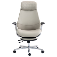 Chaise de bureau exécutive ergonomique en cuir véritable, cadre en aluminium, hauteur réglable, appui-tête réglable, pivotante moderne