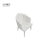 Chaise de salle à manger moderne en forme de coquille, rembourrée de blanc, pour banquet de mariage