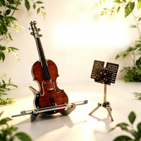 Rompecabezas Metálico 3D de Violín, 135 Piezas, Modelo para Armar, Reproduce Música, Juguete Educativo de 2 Estrellas, Regalo Único, Adorno de Mesa