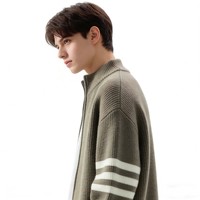 Veste en tricot zippée surdimensionnée de luxe pour homme, pull tendance en polyester et coton anti-boulochage à manches longues pour homme, hiver
