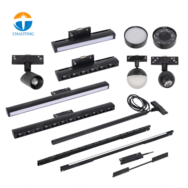 Mini Ceiling-Mounted Spot Lighting Rail Ultra Slim Magnet Track Light System DC 48V High CRI 95 LED Spotlight for Hotel Gallery