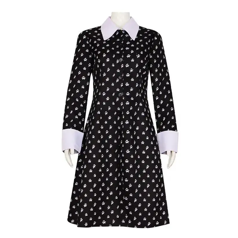 Wednesday Addams Cosplay Black Fancy Dress The Addams Family Movie Cosplay Black Fancy Dress Halloween Costume Adult