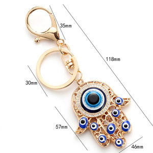 Acessórios de Bolsa Estilo Étnico: Chaveiros Turcos Olho Grego Azul Grande e Mão de Fátima <span class=keywords><strong>Hamsa</strong></span> para Mulheres e Meninas - Product Image 2