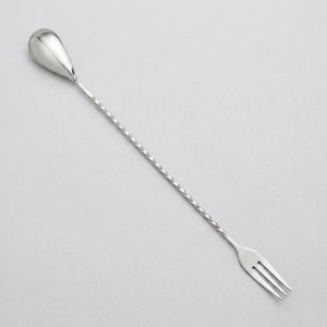Cuillère-fourchette à cocktail à double tête, outil de bar en métal, ustensile de mélange - Product Image 3