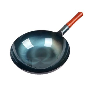 Round Bottom Wok Non-Stick For Gas <b>Stoves</b> Home Use With Wooden Handle - Product Image 5