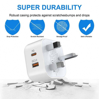 Chargeur GaN PD 20W, prise en charge du type C, chargeur 20W, ports USB, adaptateurs de charge pour iPhone 15, Apple Watch, etc.