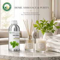 Huile Essentielle de Mélisse (Melissa Officinalis) pour Ambiance et Pureté à Domicile, Idéale pour Diffuseurs à Bâtonnets et Formulations de Bougies Parfumées