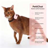 Dispositif de traduction pour animaux de compagnie Pettichat AI, haute précision, IP65, balise sans fil, traceur d'animaux de compagnie, détection d'émotions, 4G, Bluetooth, batterie de plus de 20 heures