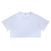 T-shirts pour femmes, crop top 100% coton, t-shirt court ample, crop top graphique pour femmes