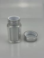 Bouteille à pilules en acrylique à double paroi épaisse, pot vide de qualité alimentaire pour produits de santé, capsules, poudres, comprimés, impression personnalisée OEM ODM