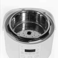 Cuisinière électrique à pression intelligente 14-en-1 en acier inoxydable avec double pot antiadhésif, écran LED, appareil de cuisine multifonction