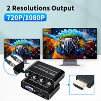 4 Input BNC CCTV Video Switcher AHD TVI CVI CVBS ke Dual untuk Konverter Output HDTV VGA